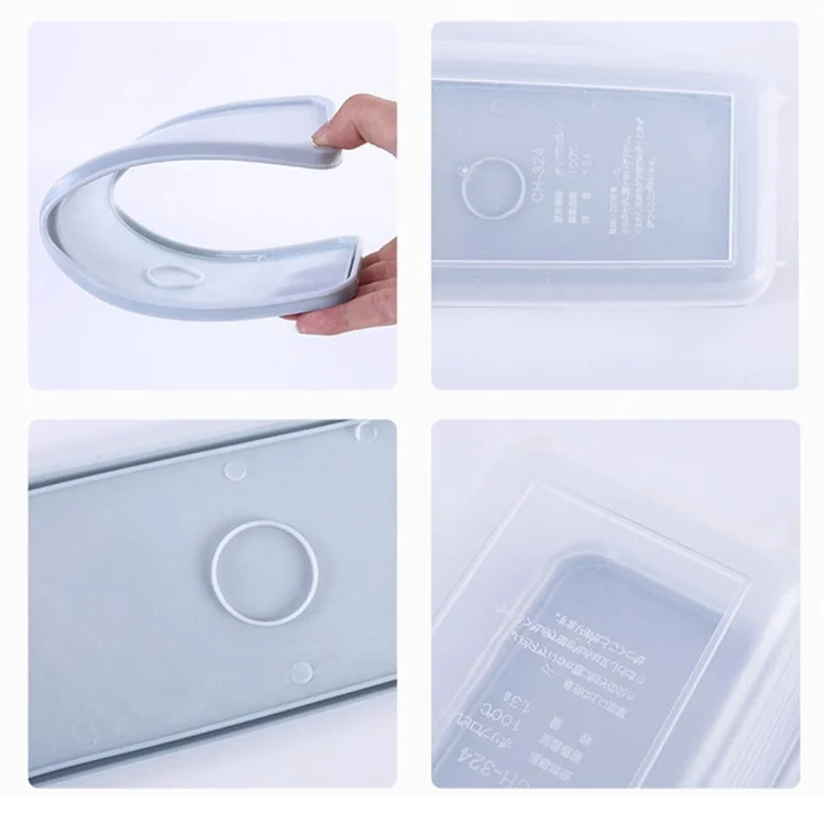 Caja de Almacenamiento de Alimentos Rectangular de Plástico, Preserva la Frescura del Refrigerador (Sin BPA, No FDA) - Azul Bebé