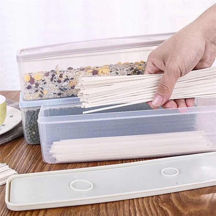 Caja de Almacenamiento de Alimentos Rectangular de Plástico, Preserva la Frescura del Refrigerador (Sin BPA, No FDA) - Azul Bebé