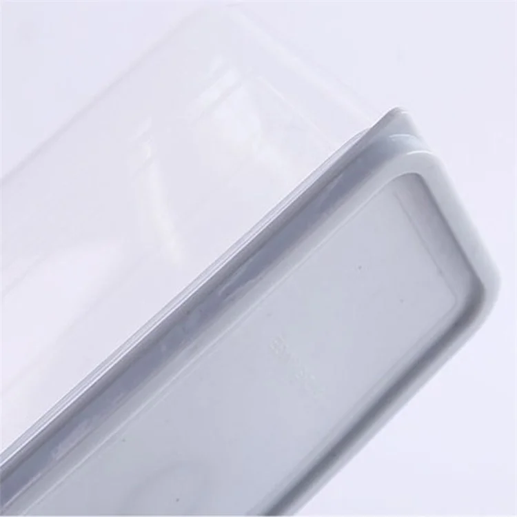 Caja de Almacenamiento de Alimentos Rectangular de Plástico, Preserva la Frescura del Refrigerador (Sin BPA, No FDA) - Azul Bebé