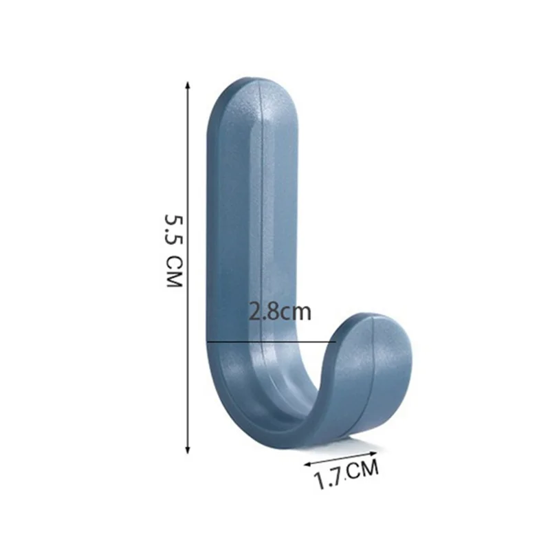 6PCS No Drilling ABS Hanger Self-Adhesive Hook for Towel Coat Umbrella Key - Red