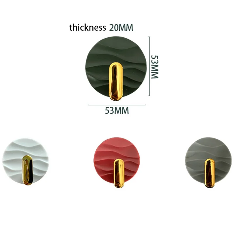 Self-Adhesive Hanger Wall-Mounted ABS Hook Modern Style Home Decoration - Green