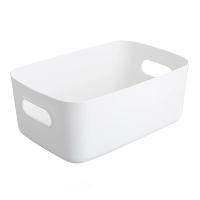 Home Storage Basket 30.5x20.2x12CM PP Organizer Box for Toys, Books - White