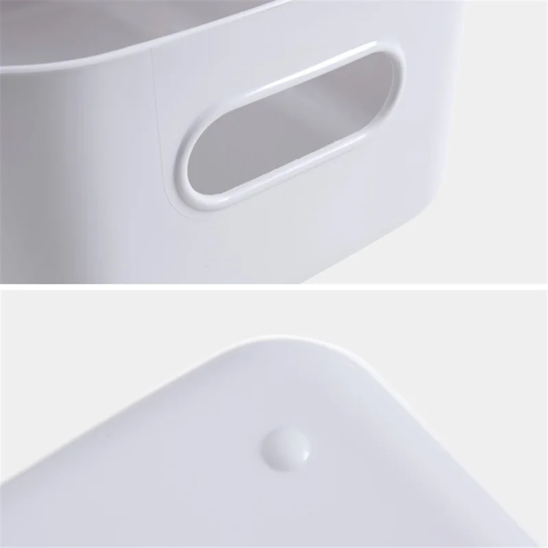 Home Storage Basket 30.5x20.2x12CM PP Organizer Box for Toys, Books - White