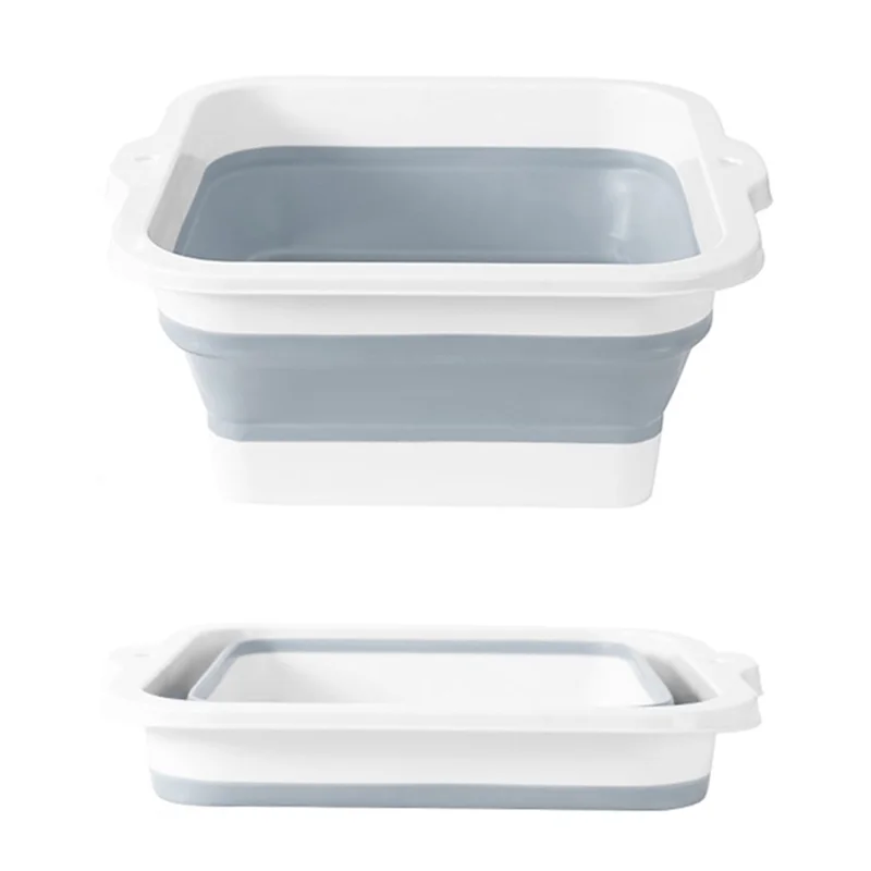 Foldable Footbath Massage Bucket Soaking Bucket Folding Foot Spa Basin - Grey