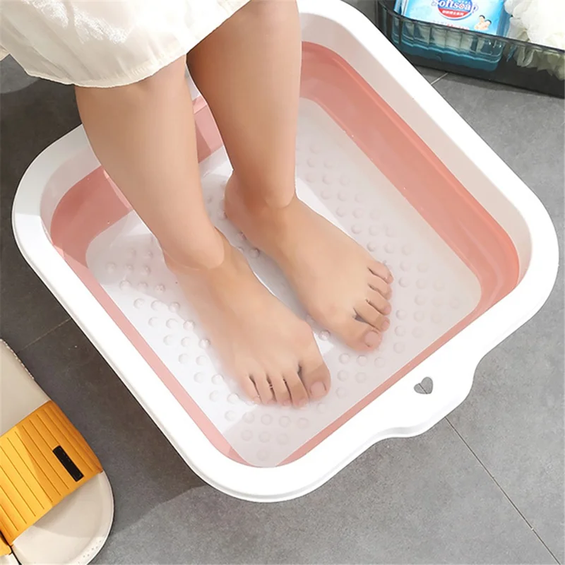 Foldable Footbath Massage Bucket Soaking Bucket Folding Foot Spa Basin - Grey
