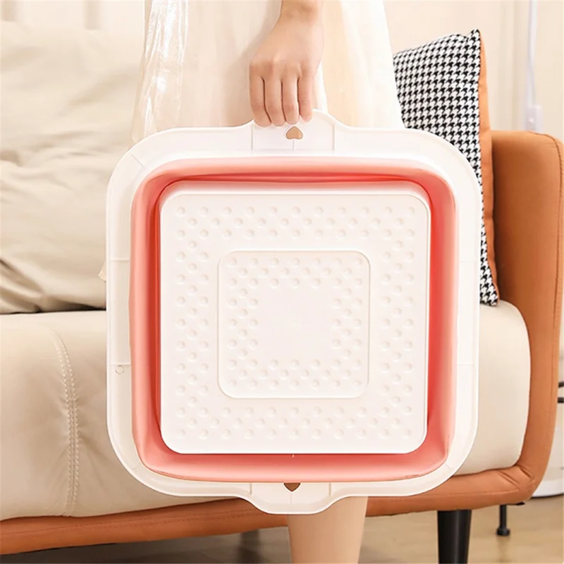 Foldable Footbath Massage Bucket Soaking Bucket Folding Foot Spa Basin - Grey