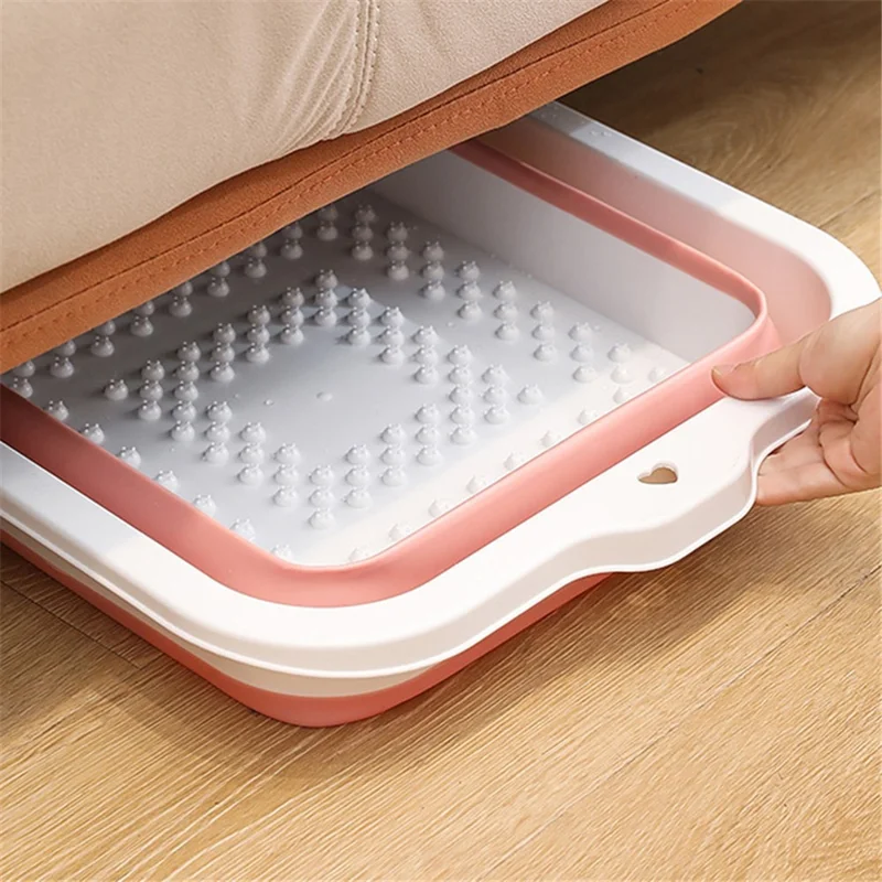 Foldable Footbath Massage Bucket Soaking Bucket Folding Foot Spa Basin - Grey
