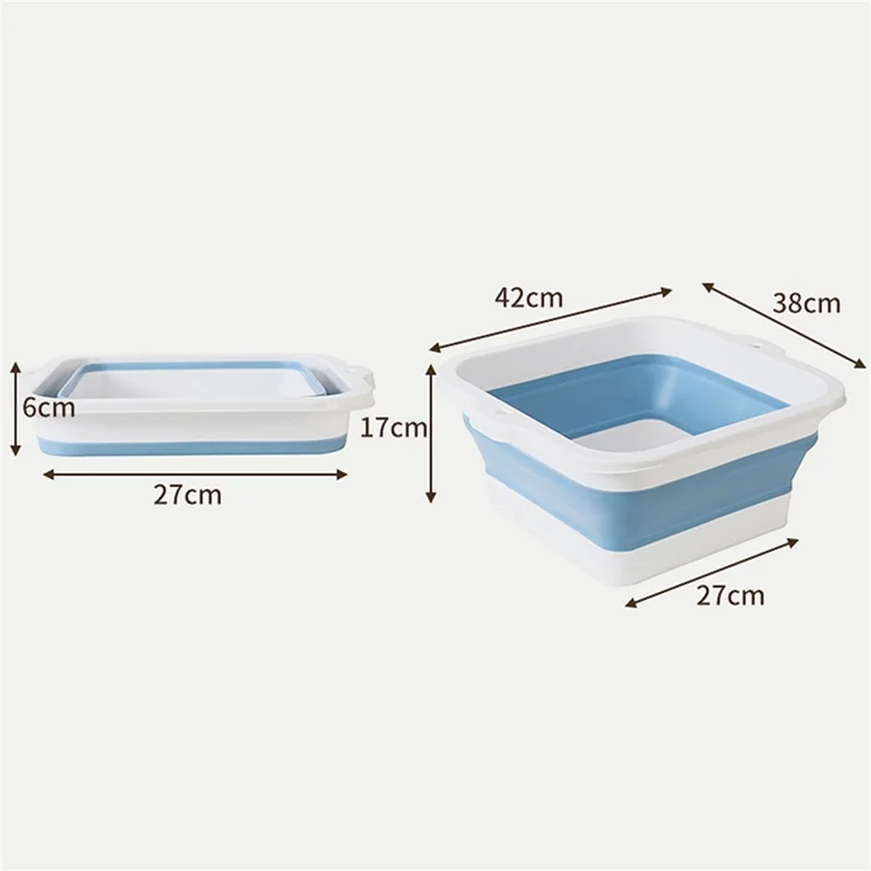 Foldable Footbath Massage Bucket Soaking Bucket Folding Foot Spa Basin - Grey