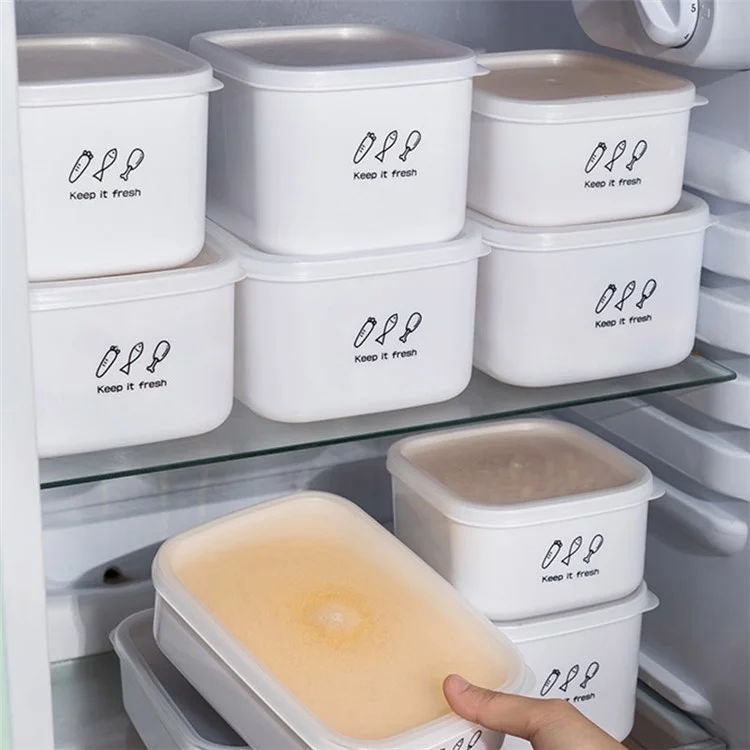 Recipiente de almacenamiento de alimentos de 1400 ml PP+PE, organizador de refrigerador (sin BPA, sin FDA)