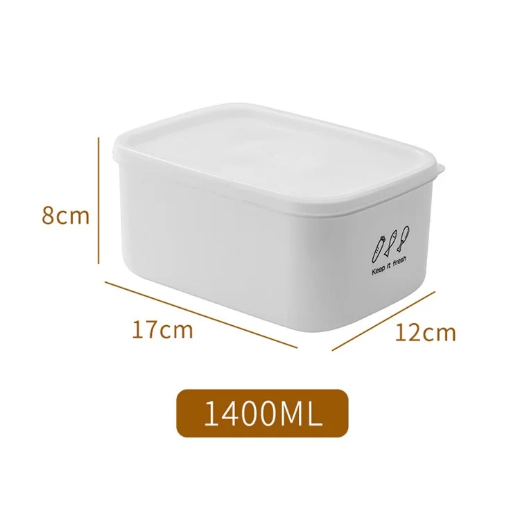 Recipiente de almacenamiento de alimentos de 1400 ml PP+PE, organizador de refrigerador (sin BPA, sin FDA)