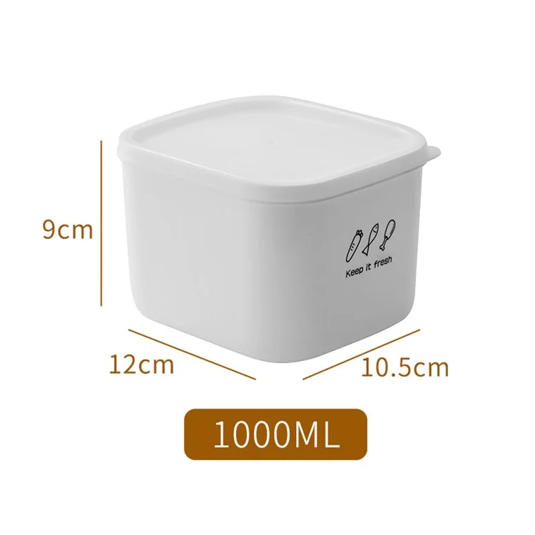 1000ML Refrigerador Organizador Contenedor de Almacenamiento de Alimentos Caja PP+PE (Sin BPA, No FDA)