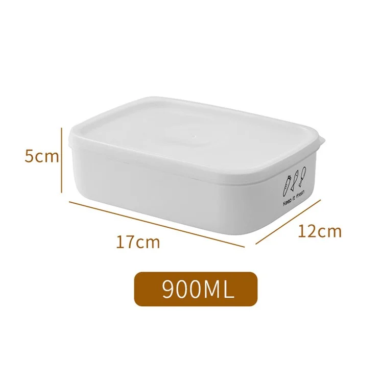 Recipiente de almacenamiento de alimentos de 900ML PP+PE para frutas, verduras y judías (sin BPA, sin FDA)