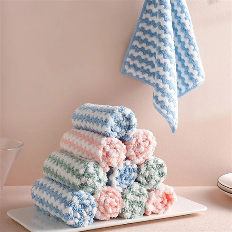 25x25CM Korallenfleeceküchentuch Geschirrtuch Spültuch - Pink