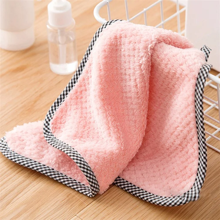 25x25CM Korallenfleeceküchentuch Geschirrtuch Spültuch - Pink