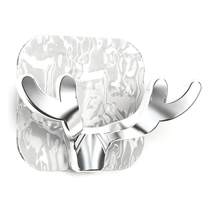 Nordic Cloud / Deer Antler Adhesive Hook Drill Free Hat Towel Hanger - Deer Antler / Transparent