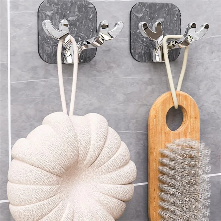 Nordic Cloud / Deer Antler Adhesive Hook Drill Free Hat Towel Hanger - Deer Antler / Transparent