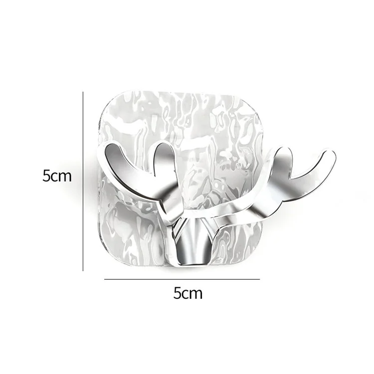 Nordic Cloud / Deer Antler Adhesive Hook Drill Free Hat Towel Hanger - Deer Antler / Transparent