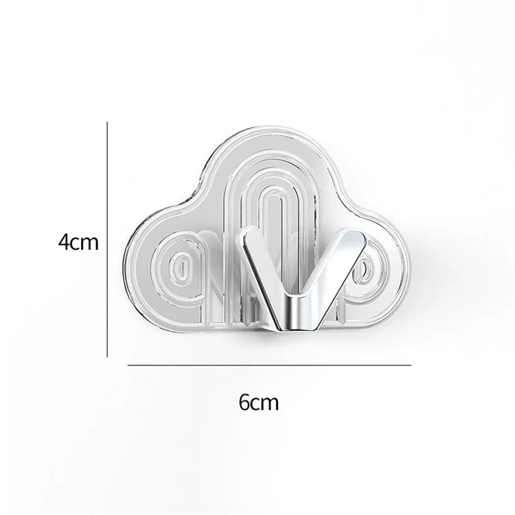 Nordic Cloud / Deer Antler Adhesive Hook Drill Free Hat Towel Hanger - Cloud / Transparent