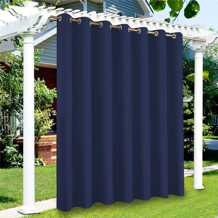 W52xH108 Inch Weatherproof Polyester Porch Curtain Privacy Drape for Patio - 1