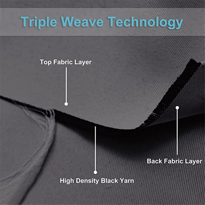 W52xH84 Inch Light Blocking Waterproof Polyester Curtain for Cabana Patio Lanai Terrace - 3