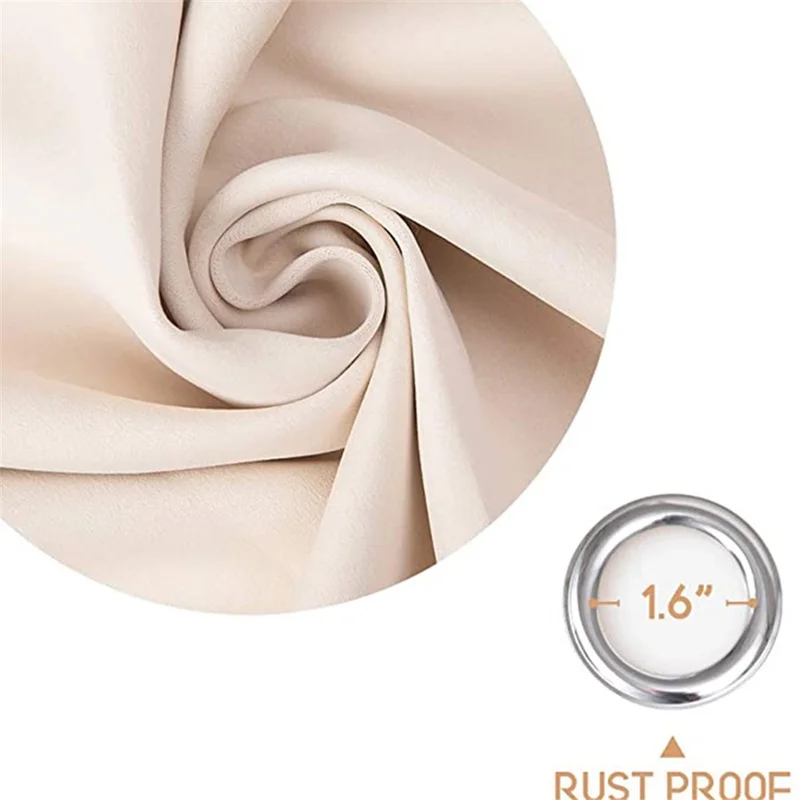 W52xH84 Inch Light Blocking Waterproof Polyester Curtain for Cabana Patio Lanai Terrace - 5