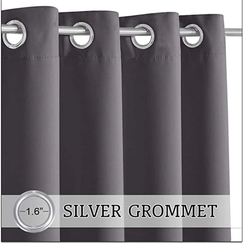 W52xH84 Inch Light Blocking Waterproof Polyester Curtain for Cabana Patio Lanai Terrace - 5