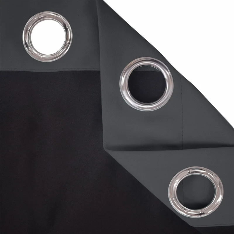 Cortinas de dormitorio de color sólido con alto nivel de oscurecimiento y ojetes, 1,3x1,6m - Blanco