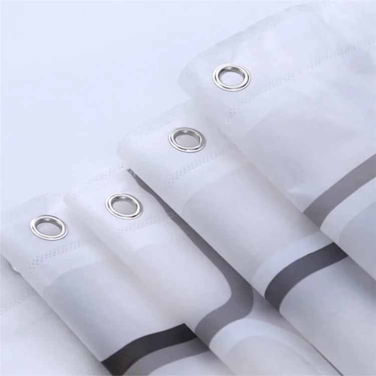AL673532026256 180x200cm Espessado PEVA Cortina de Banho Impressa Minimalista À Prova d'Água Cortinas de Chuveiro - Grades