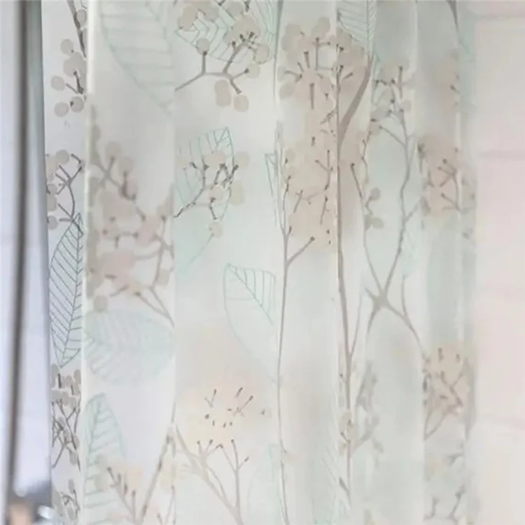 0,8 x 1,8 m Verdickter EVA-Duschvorhang, wasserdicht, Badezimmervorhang mit Musterdruck - Blume und Blatt