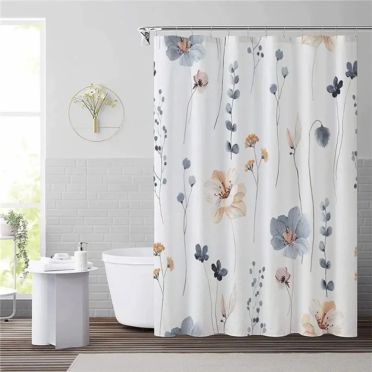 SHU1 3D Impressão 3D de Plantas Tropicais de Selva Design Cortina de Banho Poliéster Impermeável Cortina de Chuveiro, 180x180cm - 37