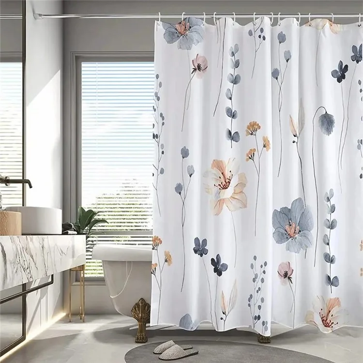 SHU1 3D Printed Tropical Jungle Plants Design Bath Curtain Polyester Waterproof Shower Curtain, 180x180cm - 37