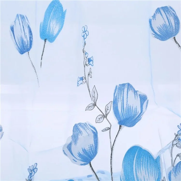 Cortina divisoria con diseño de tulipanes y filtro de luz para el dormitorio, 1x2,7m - Azul