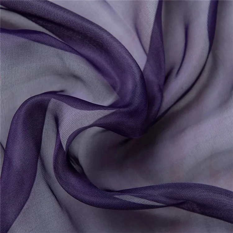 Polyester Solid Color Sheer Curtain for Bedroom and Living Room, 1x2m - Dark Purple