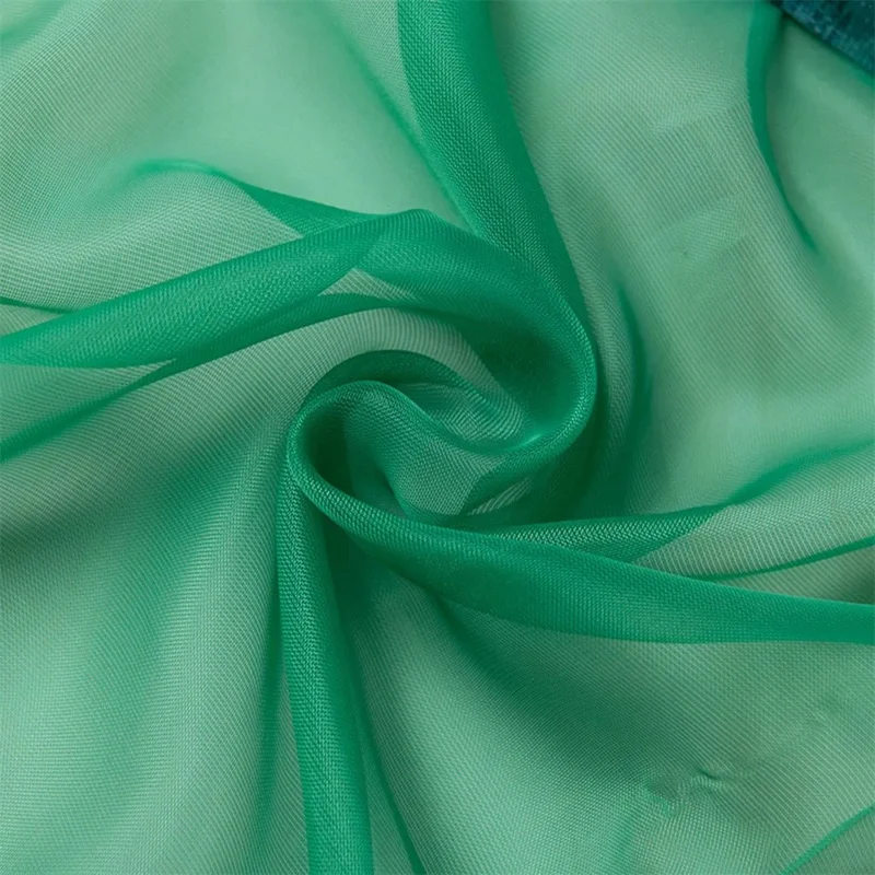 1x2.7m Polyester Sheer Curtain Solid Color Curtains for Bedroom, Living Room - Bright Green