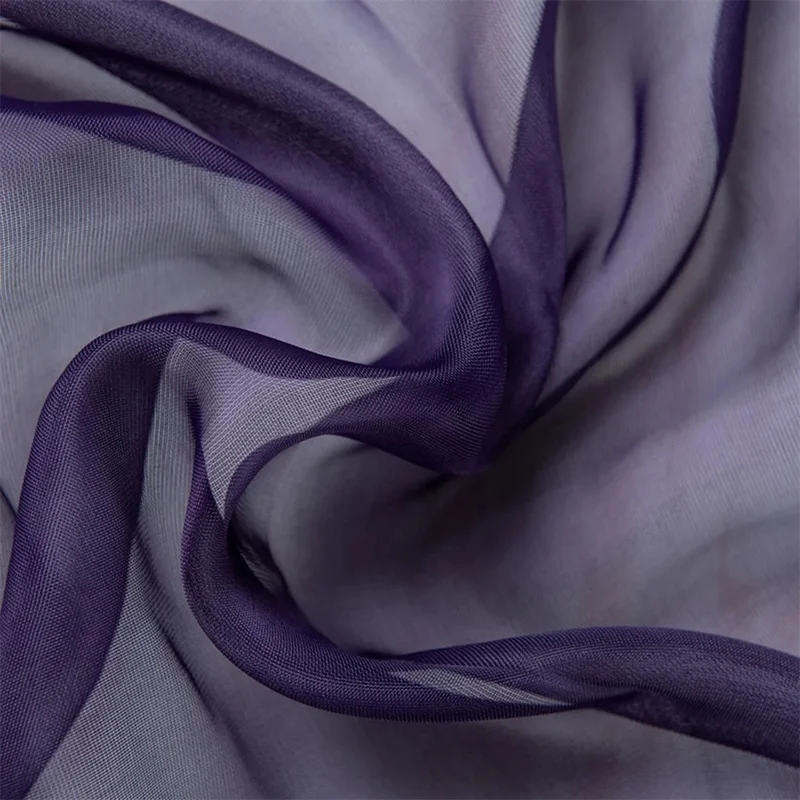 1x2.7m Polyester Sheer Curtain Solid Color Curtains for Bedroom, Living Room - Dark Purple