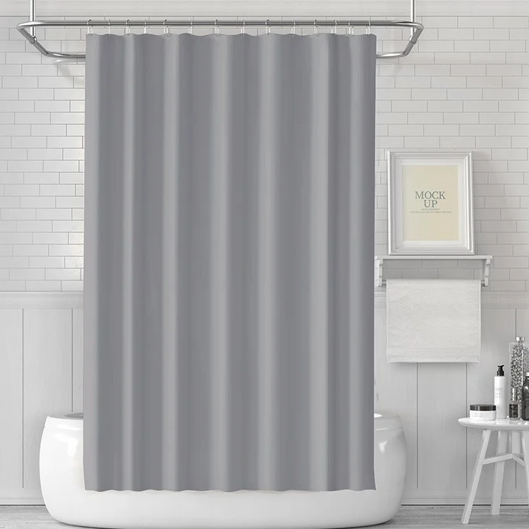 CS-006 180x180CM Shower Curtain PEVA Shower Liner Waterproof Drape - Grey