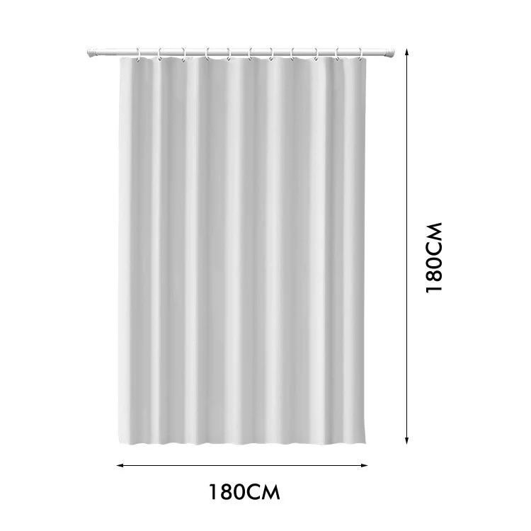 CS-006 180x180CM Duschvorhang PEVA Duschvorhanglinere Wasserdicht Vorhang - Grau