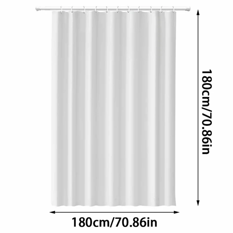 8001 PEVA 3D Pattern Shower Curtain with Steel Hooks for Bathroom, 180x180cm - Peephole