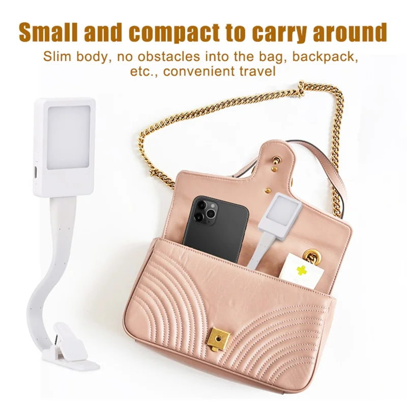 Lámpara de lectura con clip recargable por USB Cuello de ganso - Negro