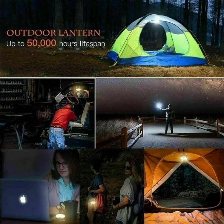 Luz de LED de Campamento Portátil Recargable Lámpara Colgante de Linterna al Aire Libre Magnética