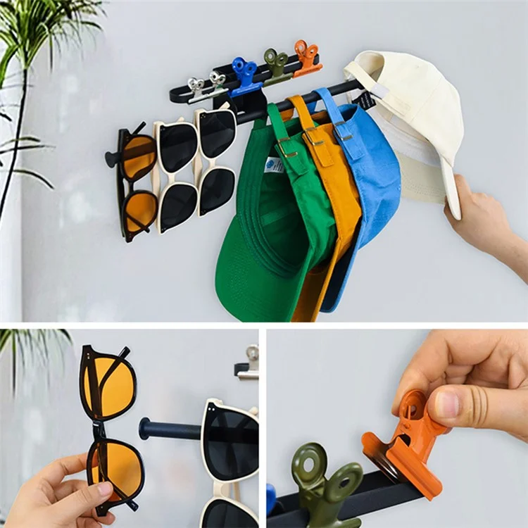 Suporte de Parede para Armazenamento de Chapéus de Aço Carbono