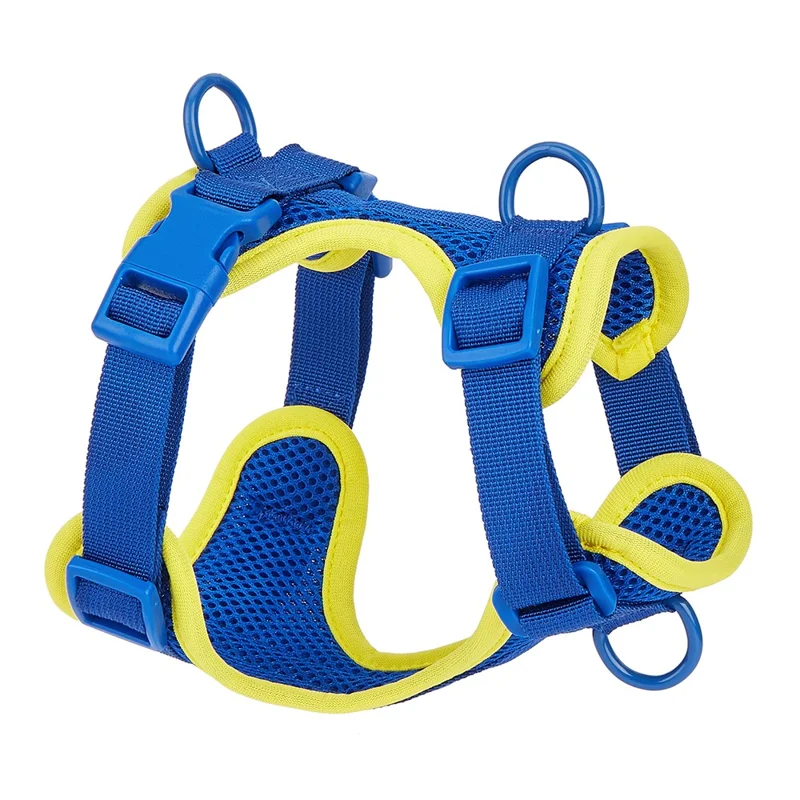 Kolorowy letni przewiewny uprząż siatkowa dla psa/kota rozmiar M, regulowana miękka uprząż dla zwierząt domowych - niebieski