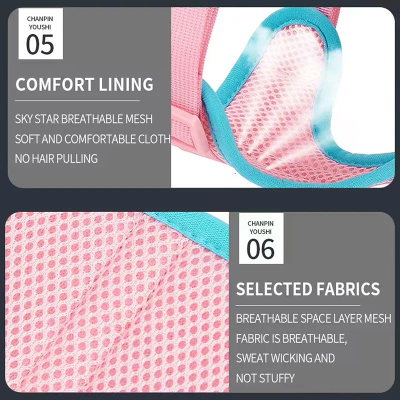 Kolorowy letni przewiewny uprząż siatkowa dla psa/kota rozmiar M, regulowana miękka uprząż dla zwierząt domowych - niebieski