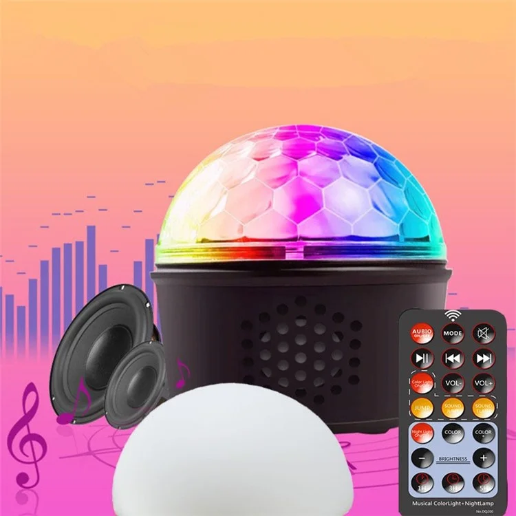 USB Disco Light LED Crystal Magic Ball Light 9 Colors Sound Activated Projector Lamp with Remote Control