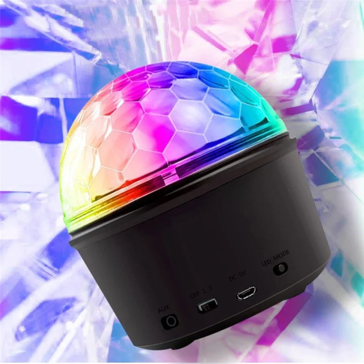 USB Disco Light LED Crystal Magic Ball Light 9 Colors Sound Activated Projector Lamp with Remote Control