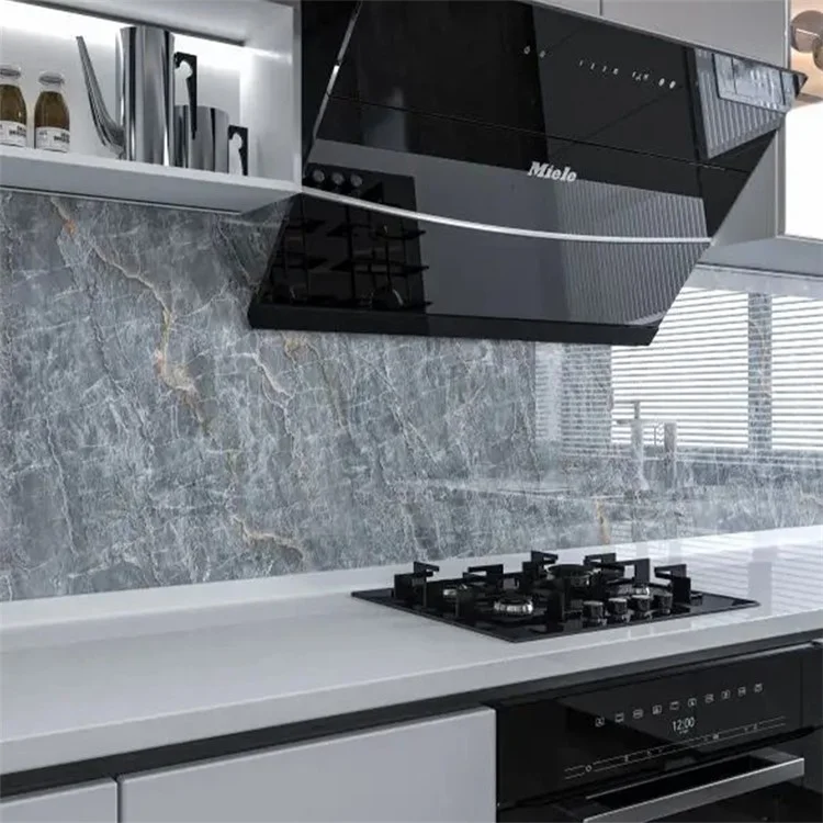 80x500cm Imitation Marble Self-adhesive Wallpaper Kitchen Counter Top PVC Anti-oil Sticker - Jazz White