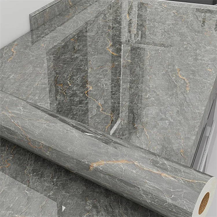 Marble Pattern Waterproof PVC Kitchen Wallpaper Self-Adhesive Heat-Resistant Sticker, 80x200cm - Style A