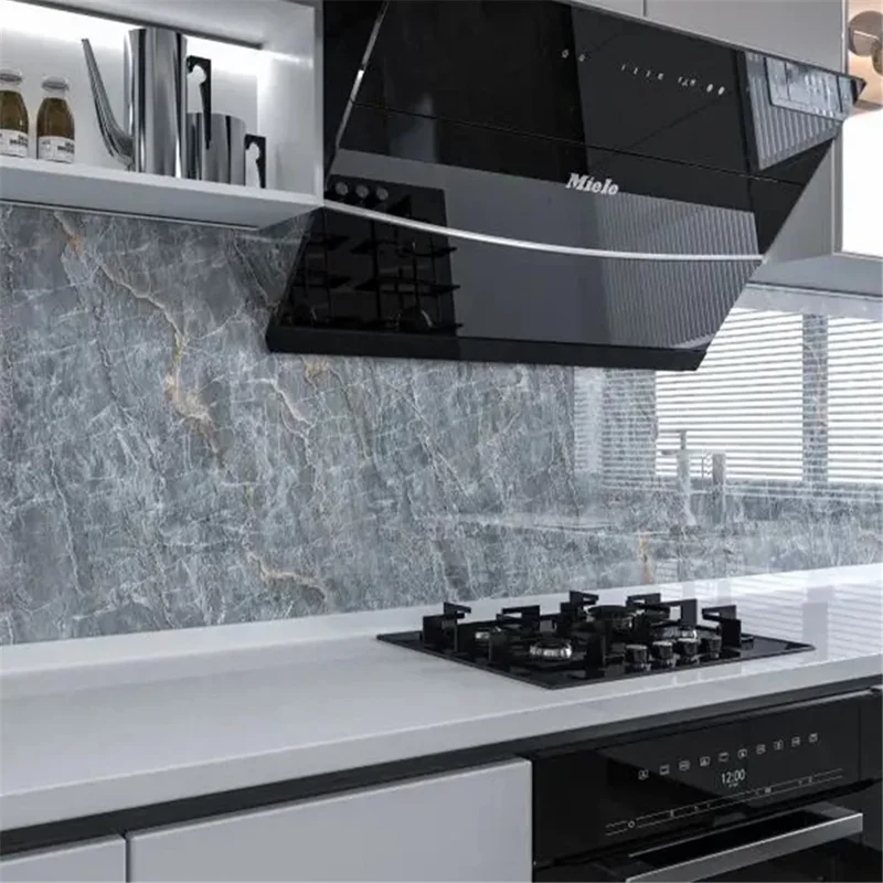 Marble Pattern Waterproof PVC Kitchen Wallpaper Self-Adhesive Heat-Resistant Sticker, 60x200cm - Style E
