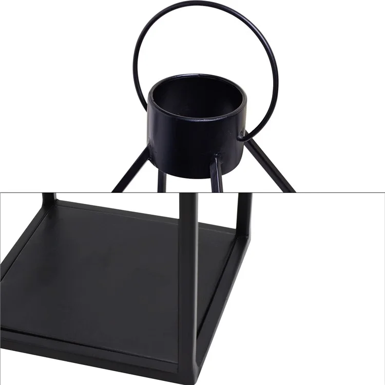2Pcs / Set Simple Candle Lamp Holder Iron Art Home Garden Desktop Candlestick Ornament, without Candle