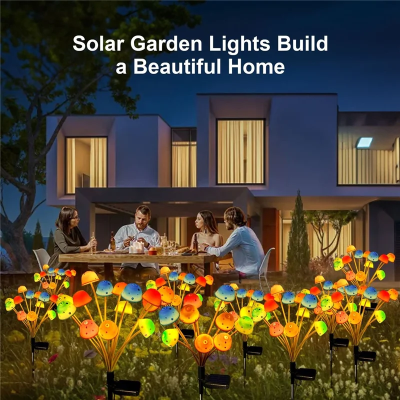 12-LED Mushroom Design Solar Light Lawn Garden Outdoor Landscape Atmosphere LED Night Light